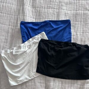 SHEIN Blue, White, and Black Tube Tops